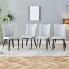 4Pcs Dining Chairs, Modern Minimalist Upholstered Dining Chairs With Backrest And Metal Legs, Kitchen Dining Room Chairs - 3 of 4