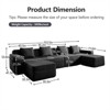 RISOKEYS Modular 4 Seat U Shape Sectional Boneless Sofa - Corduroy Cloud Sectional Couch with Deep Seat, Throw Pillows and 2 Movable Ottomans - 3 of 4