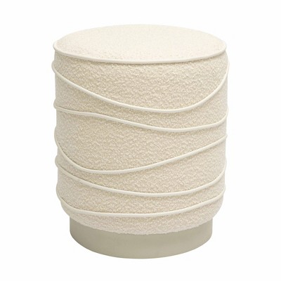 Nero Cream Boucle Round Storage Ottoman