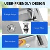 Stainless Steel Utility Sink Set w Single Bowl, Workbench & Storage Shelves, Hot Faucet & Drainboard for Restaurant Garden Farmhouse Garage - 4 of 4