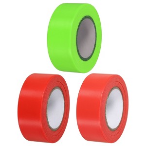 Unique Bargains PVC Non-Adhesive Flagging Tapes for Tree Survey Boundaries 3 Pcs - 1 of 4