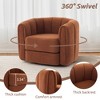 SKRAN Swivel Accent Barrel Chair, Modern Round Armchairs with Upholstered, Comfy Swivel Accent Chair for Living Room, Brown - 2 of 4
