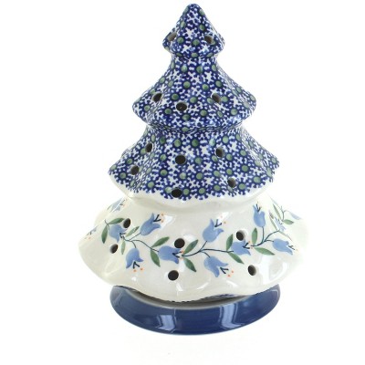 Blue Rose Polish Pottery Tulip Tree Luminary