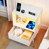 Dolonm 2 Pack Modern Nightstand with Charging Station, Bedside Tables with LED Light and Fabric Drawers,2-Layer Drawer - 4 of 4