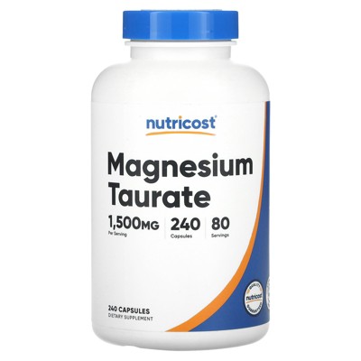 Nutricost Magnesium Taurate, 1,500 mg , 240 Capsules (500 mg per Capsule)