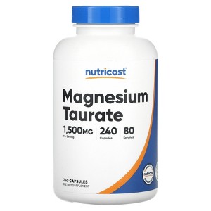 Nutricost Magnesium Taurate, 1,500 mg , 240 Capsules (500 mg per Capsule) - 1 of 2