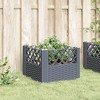 vidaXL Garden Planter with Pegs Gray 17.1"x17.1"x17.1" PP - 3 of 4