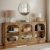 Hommoo 3-Tier Console Table with Storage Shelves Brown - 2 of 4