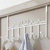 LunaLulinlk Over The Door Hooks, 7 Hooks Hanger Rack for Hanging,Decorative Metal Rack for Home Hooks White - 2 of 4