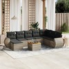 vidaXL Patio Sofa Set with Cushions Outdoor Furniture 9 Piece Poly Rattan - Gray - 2 of 4