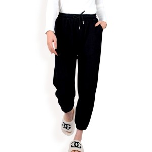 Anna-Kaci Women's High Waist Drawstring Pants with Elastic Cuffs and Side Pockets - 1 of 4