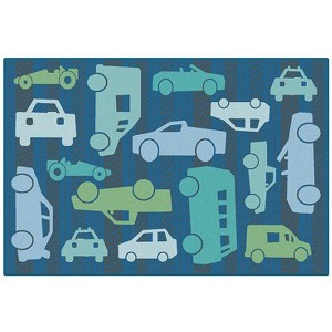 Carpets for Kids All Autos Value Classroom Rug, Rectangle, Blue - 1 of 4