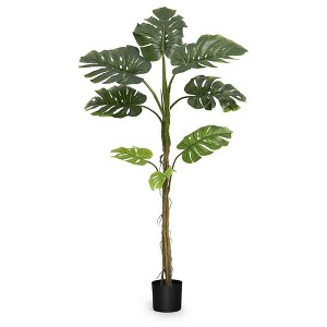 Maia Shop Artificial Monstera Tree Faux Silk Tropical Home Decoration with Realistic Leaves and Trunks Ideal for Home & Office - 1 of 4