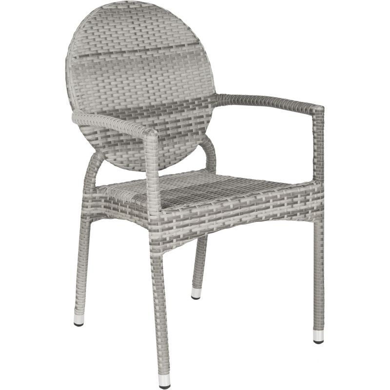Valdez Indoor Outdoor French Bistro Stacking Arm Chair (Set of 2) - Grey - Safavieh., 4 of 7
