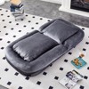 Vynxaria Gray Plush Fabric Folding Floor Chair Set of 1 with 5 Adjustable Positions 90 to 180 Degree Backrest Iron Frame Gaming Meditation Ready - 2 of 4