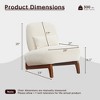 Boucle Chair, Upholstered Accent Chair Tilted Wooden Leg with Durable Comfy Boucle Thick Cushion & Pillow for Living Room - 2 of 4