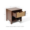 LuxenHome Walnut Finish MDF Wood with Rope Front 1-Drawer Nightstand and End Table Brown - 3 of 4