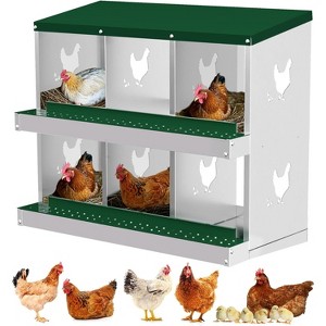 Coucheta Laying Boxes for Hens, Metal Nesting Boxes for Chickens, Chicken Nesting Box with Perch & Lid - Versatile Wall Mount or Free Standing - 1 of 4
