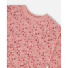 Deux par Deux Girl Printed French Terry Sweatshirt Old Pink and Flowers - 4 of 4