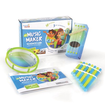 hand2mind DIY Music Maker Science Kit with Storybook, Create A Pan Flute, Ocean Drum & Box Guitar