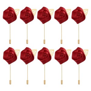 Unique Bargains Pocket Handmade Flower Lapel Pin Boutonnieres for Wedding party 24 Pcs - 1 of 4