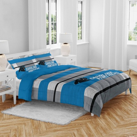Постельное бельё NFL Carolina Panthers Heathered Stripe Queen Bed in a Bag - 3pc, цвет: Полосатый