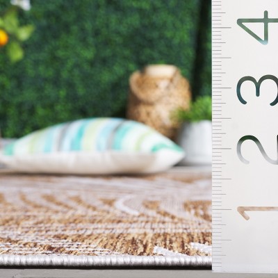 Aqua and Ivory Hand-Knotted Square Wool Rug