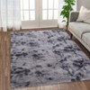 Fluffy Shaggy Rug: Tie-Dyed Furry Non-Shedding Plush Rug – Fuzzy Accent Carpet for Living Room, Bedroom | Soft Feet-Friendly Home Decor Floor Cover - 3 of 4
