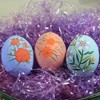 Easter Floral Eggs Orange Hand-Painted Paper Mache One Hundred 80 Degree  -  Decorative Accent Sets - 3 of 3
