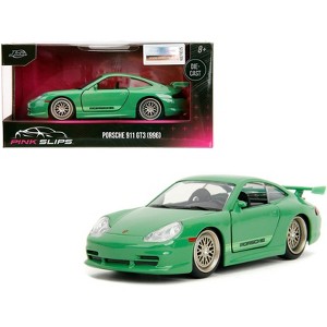 Porsche 911 GT3 (996) Green "Pink Slips" Series 1/32 Diecast Model Car by Jada - 1 of 4