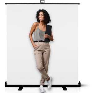 KHOMO GEAR 62-Inch White Screen Backdrop – Collapsible, Portable Photography Background for Streaming, Video, Zoom & Studio – Wrinkle-Resistant Fabric - 1 of 4