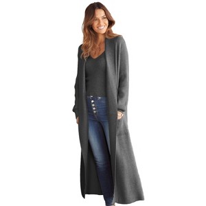 Women's Long Knit Cardigan - LASCANA - 1 of 4