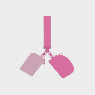 Grayson Smile Dual Pouch Wristlet Pink