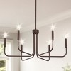YANSUN 6-Light Candle Chandelier, Oil-Rubbed Bronze Finish, 28-Inch Candle Tubes, E12 Sockets, Non-Integrated Light Source - 2 of 4