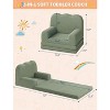 Kids Couch, 2-in-1 Convertible Toddler Sofa Chair, Fold Out Lounger Bed, Soft Teddy Fleece for Playroom, Nursery, Birthday Gift - 3 of 4