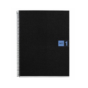 Miquel Rius Original 1 Subject Lined Notebooks, 11" x 9", 80 Sheets Heavyweight Paper, 3 Hole Punched, Perforated, Black Poly Cover - 1 of 1
