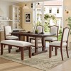 Merax 6-Piece Extendable Dining Table Set with 4 Upholstered Chairs and Bench - 2 of 4