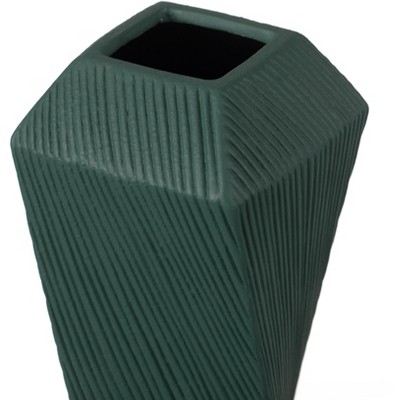 Tiny Green Ridged Ceramic Decorative Table Vase