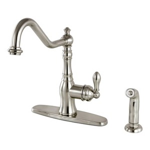 Classic Single Handle Kitchen Faucet Satin Nickel - Kingston Brass - 1 of 3