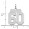 Black Bow Jewelry 14k White Gold, Jersey Collection, Medium Number 60 Pendant - 2 of 3
