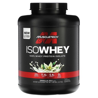 MuscleTech IsoWhey, 100% Whey Protein Isolate, Vanilla , 5 lbs (2.27 kg)