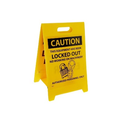 National Marker Floor Sign Dbl Side Caution This Equipment Has Been Locked Out. . .Caution Do Not