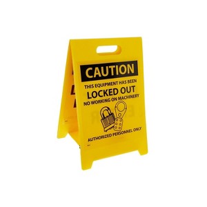 National Marker Floor Sign Dbl Side Caution This Equipment Has Been Locked Out. . .Caution Do Not - 1 of 1