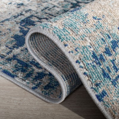 Gray Synthetic Hand-knotted Square Area Rug, 3' x 3'