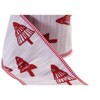Holiday Ribbon 0.25 in Wired Polyester Red White Tree Pattern 4 in x 5 Yards By Melrose - 3 of 3