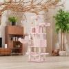 66.1 Inch Large Cat Tree Cat Tower with Scratching Posts, 2 Perches, 2 Caves, Basket, Hammock, Pompoms, Multi-Level Plush Cat Condo for Indoor Cats - 2 of 4