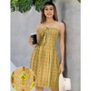 LA LEELA Women's Summer Boho Beach Backless Smocked Mini Flowy Dress Tube Top Strapless Dresses for Women One Size Pineapple, Brown - 2 of 4