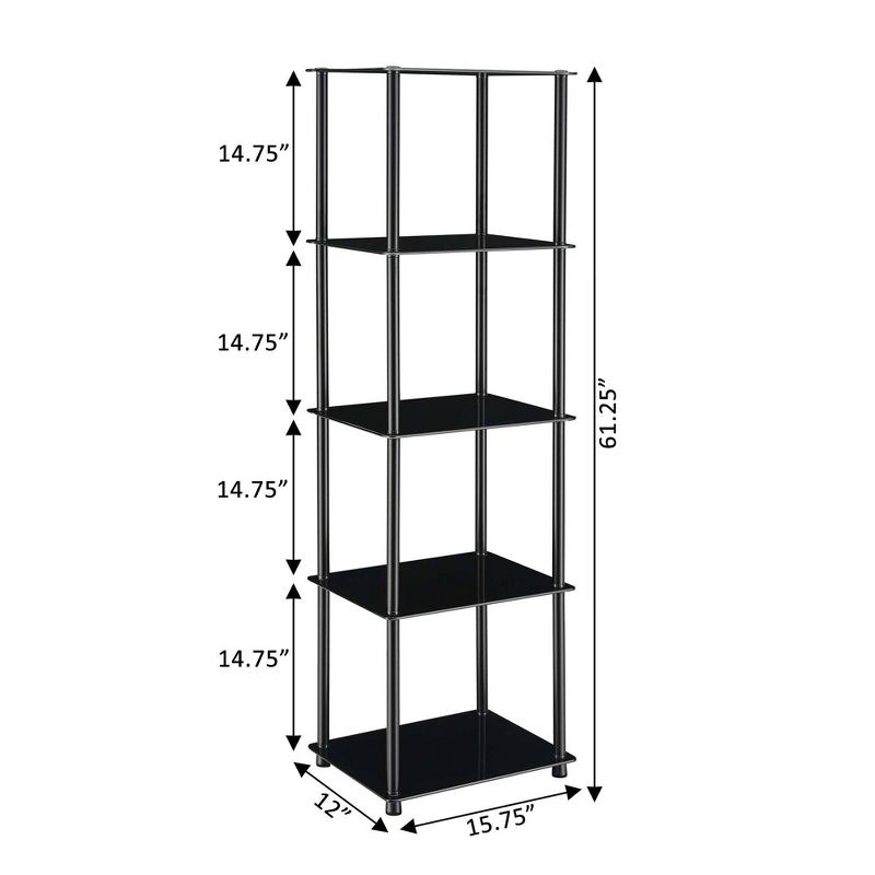 61.25" Breighton Home Brilliance Glass 5-Tier Storage Shelf, 5 of 6