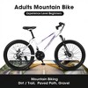 NAYSAYE 26 Inch Mountain Bike 21 Speed Dual Disc Brakes Front Suspension Adult Bike for Trail Riding, White, 65"*24.8"*37.4" - 4 of 4
