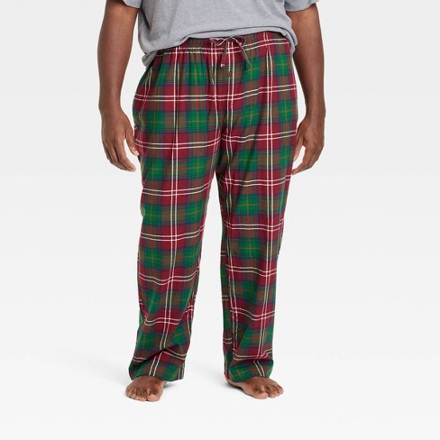 Men s Big Tall Plaid Family Pajama Pants Goodfellow Co Red green Xlt Target